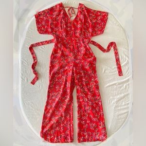 Red Floral Jumpsuit